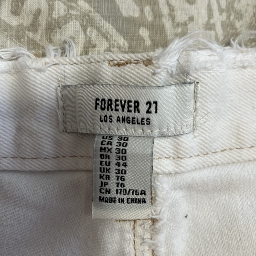 White Distressed Ripped Shorts - Picture 3 of 3